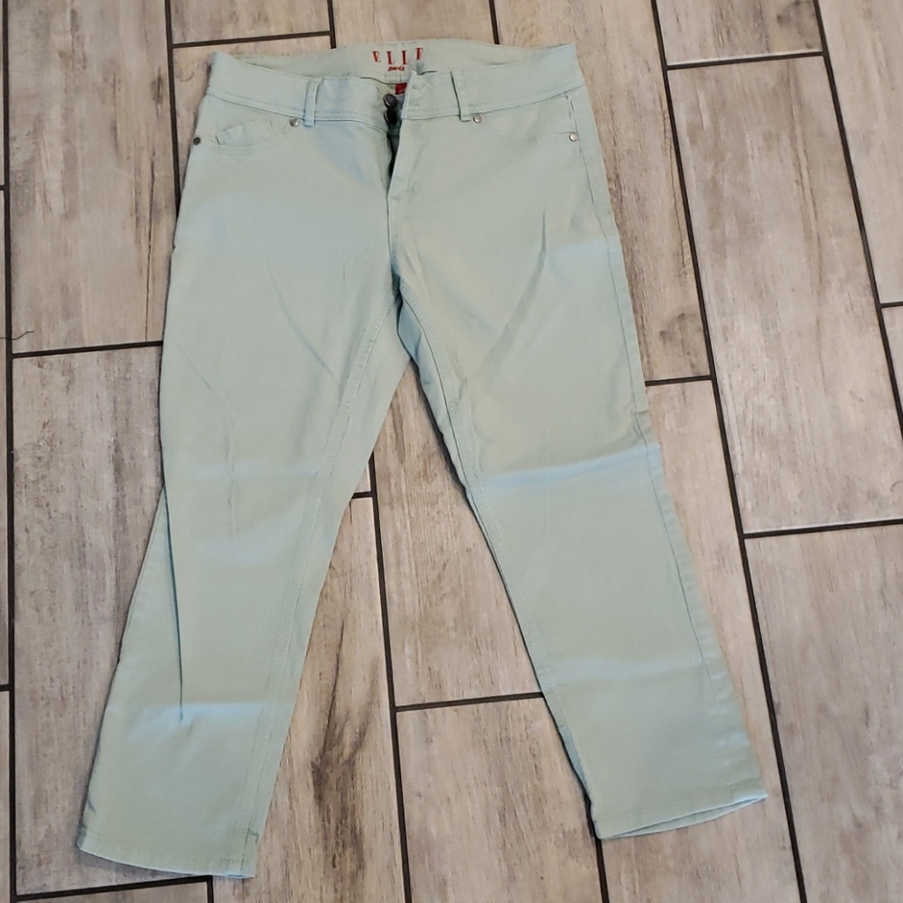 Elle Crop Light Teal Jeans